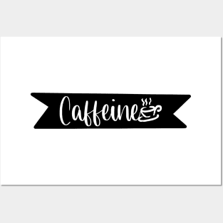 Caffeine - a Retro Vintage Typography Gift Idea for Coffee Lovers and Caffeine Addicts Posters and Art